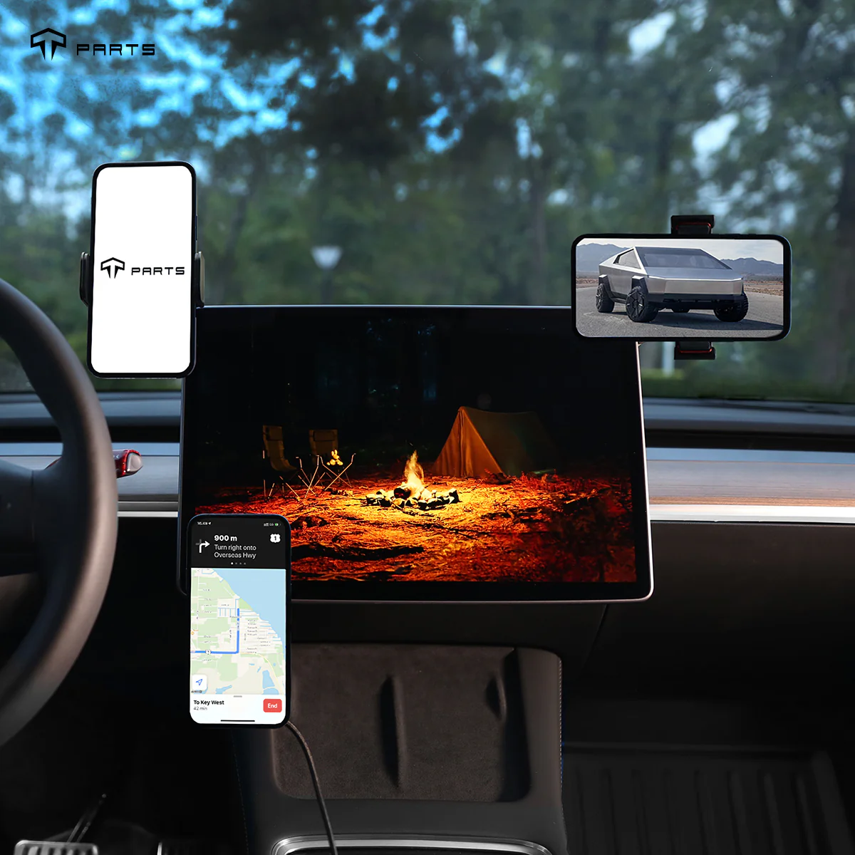Foldable Cellphone Holder-MagSafe Charging Mount for Tesla Model 3/S/X/Y - Image 5