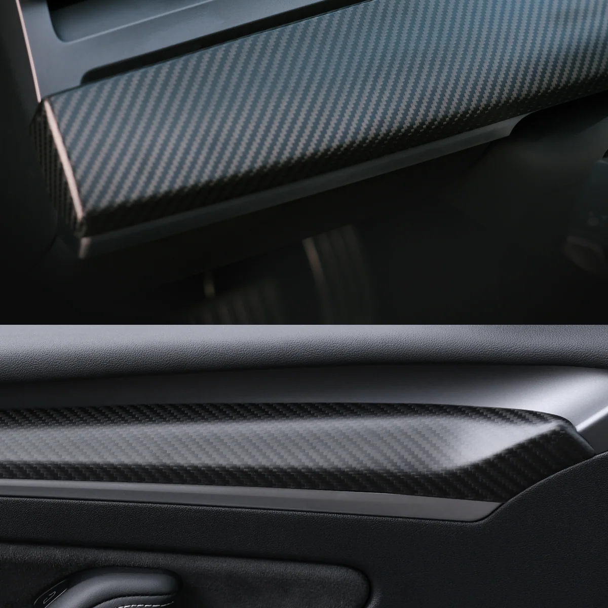 Carbon Fiber Dashboard Cover Wrap & Inner Front Door Trim for Model 3/Y - Image 7