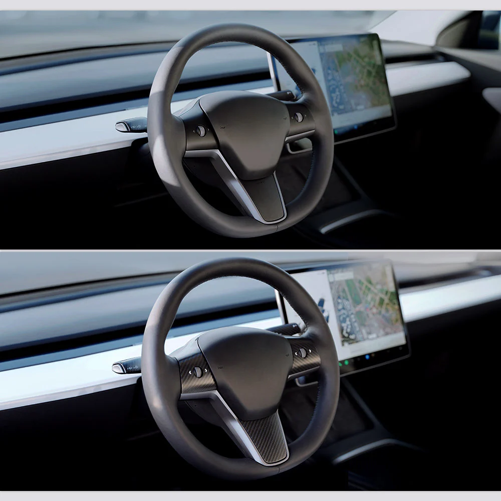 Real Carbon Fiber Steering Wheel Cover for Model 3/Y - Image 10