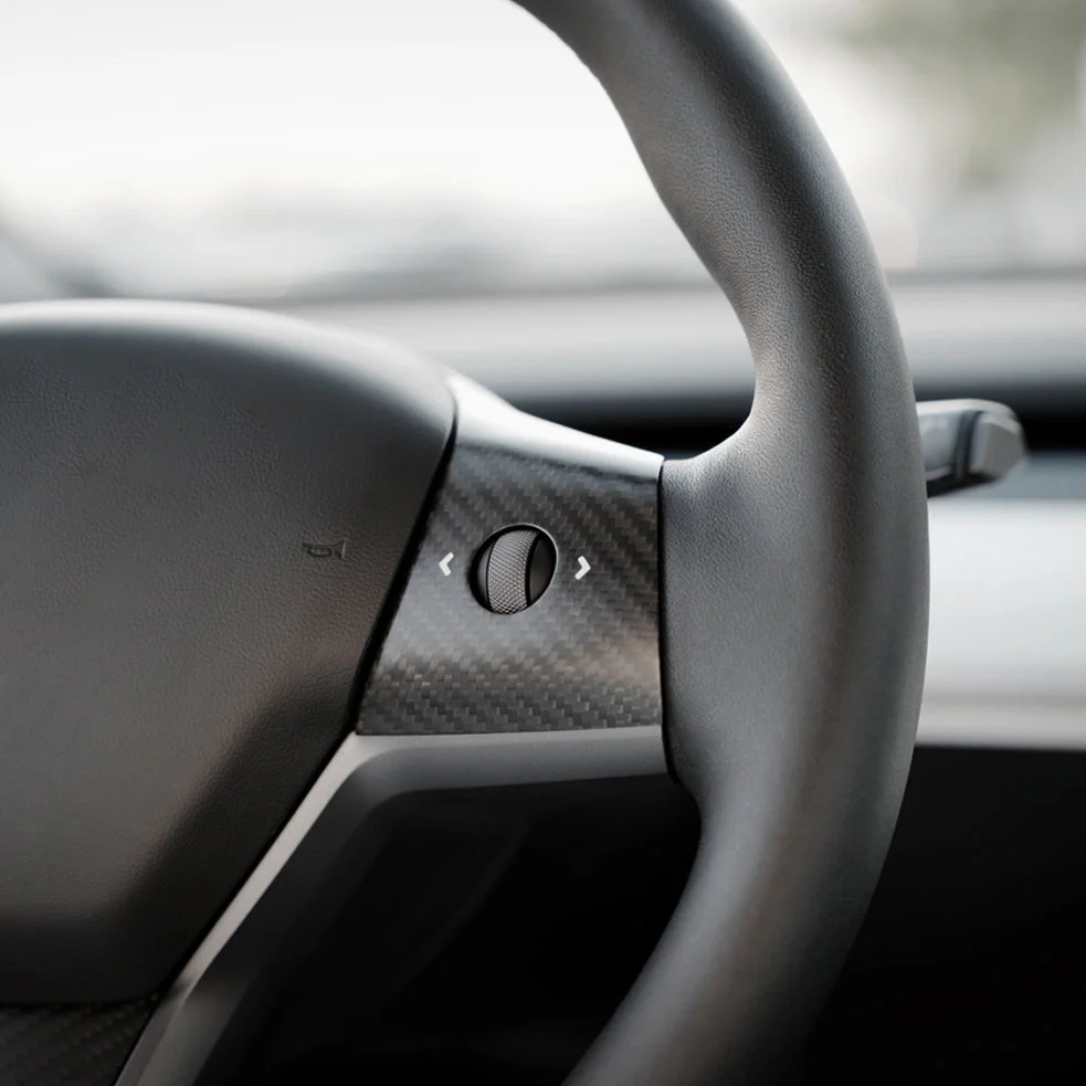 Real Carbon Fiber Steering Wheel Cover for Model 3/Y - Image 7