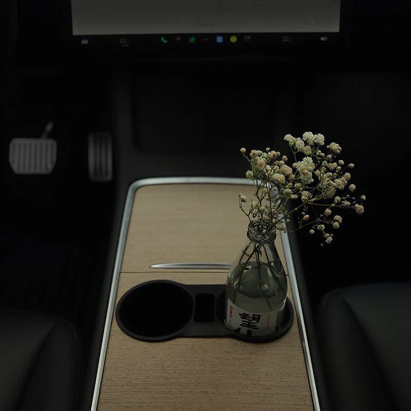 TPARTS Wood Console Cover for Tesla Model Y(2021-2024) & Model 3(2021-2023) - Image 4