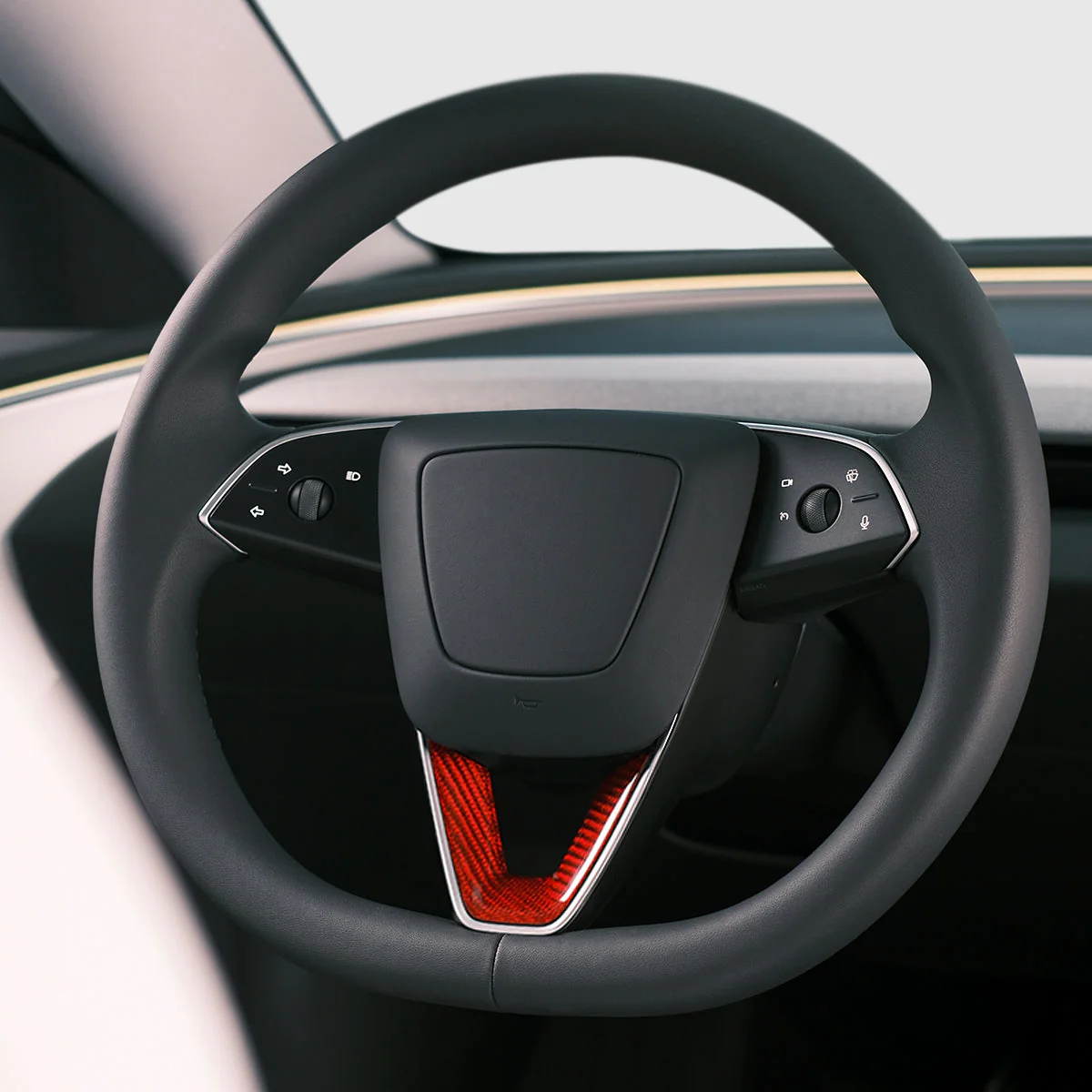 TPARTS Real Carbon Fiber Steering Wheel Cover for Model 3 Premium 2024-2026/Model Y Premium 2025-2026 - Image 4